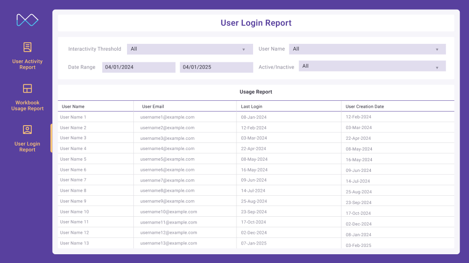 Workbook Level Report